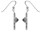 Jewelry Trends Sterling Silver and Black Onyx Celtic Cross Dangle Earrings