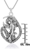 Jewelry Trends Celtic Mermaid Ocean Goddess Sterling Silver Pendant Necklace 18"