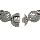 Statement Steel Bracelet - Stainless Steel Silver Round Textured Link Designer Bracelet
