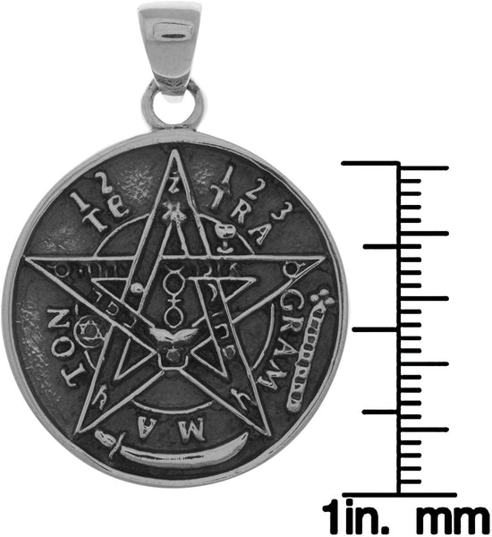 Sterling Silver Small Cut Out Tree Pentacle Pentagram
