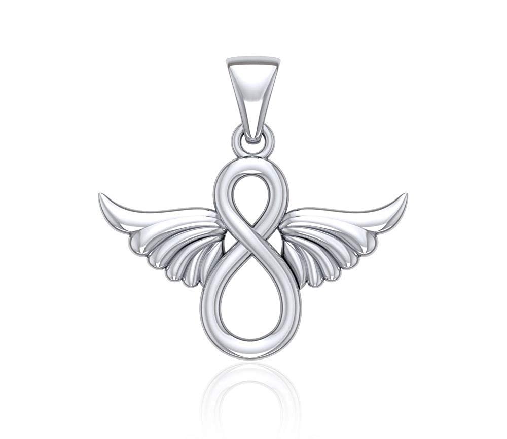Jewelry Trends Infinity Knot Wing Angel Sterling Silver Pendant