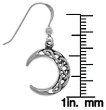 Jewelry Trends Sterling Silver Celtic Crescent Moon Dangle Earrings