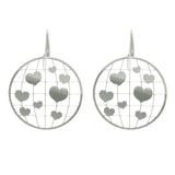 Large Heart Earrings - Sterling Silver Laser Cut Round Heart Earrings
