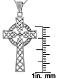 Jewelry Trends Irish Celtic Cross Religious Sterling Silver Pendant Necklace 18"
