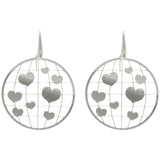 Large Heart Earrings - Sterling Silver Laser Cut Round Heart Earrings