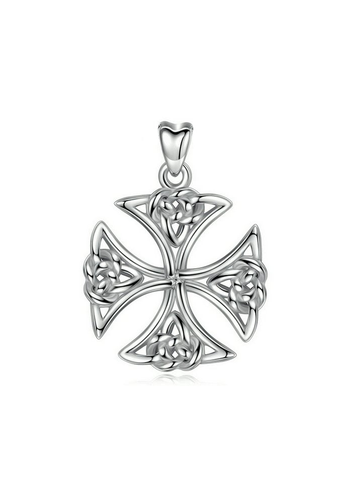 Jewelry Trends Celtic Templar Knights Cross Sterling Silver Pendant Necklace 18"