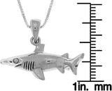 Jewelry Trends Sterling Silver Hammerhead Shark Pendant on 18 Inch Box Chain Necklace