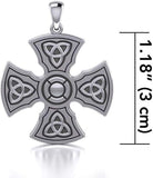 Jewelry Trends Celtic Trinity Knights Templar Cross Sterling Silver Pendant Necklace 22"