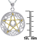 Jewelry Trends Celtic Pentacle Pentagram Goddess Sterling Silver Pendant Necklace 18"