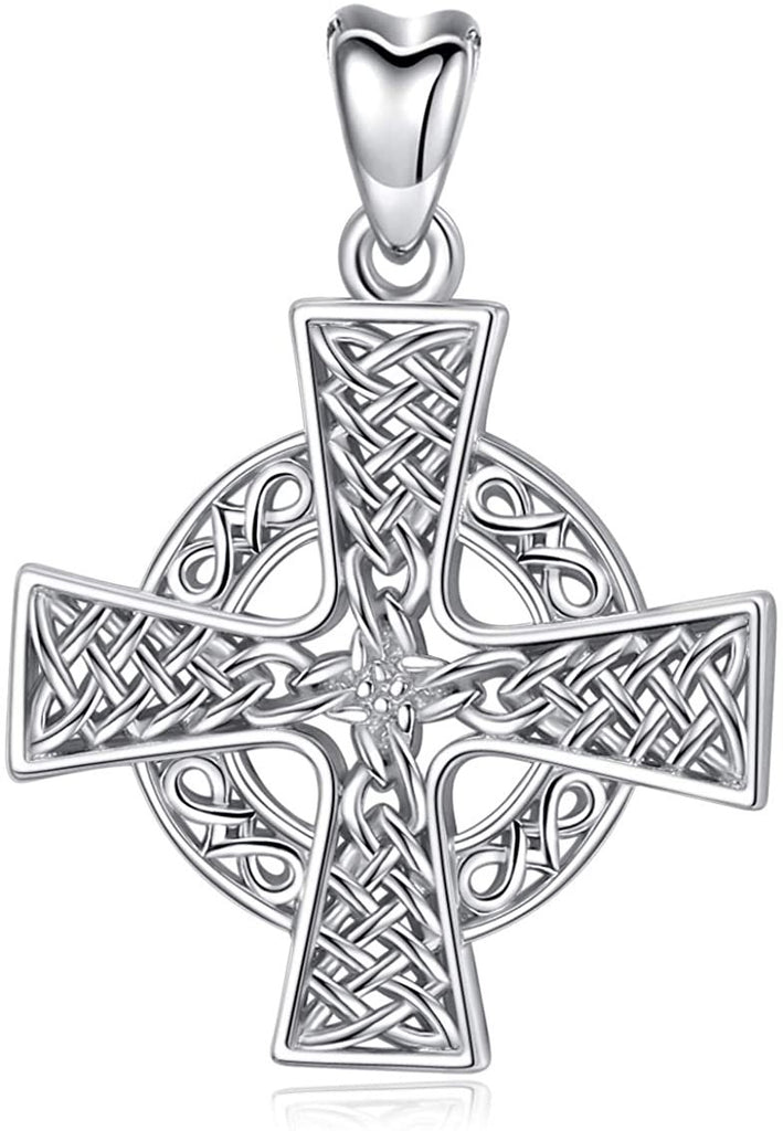 Jewelry Trends Celtic Knot Templar Cross Sterling Silver Pendant Necklace 18"