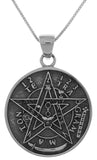 Jewelry Trends Sterling Silver Large Seal of Solomon Star Pentacle Pendant on 18 Inch Chain Necklace