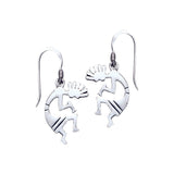 Southwestern Earrings - Sterling Silver Dancing Kokopelli Dangle Earrings South Western Design