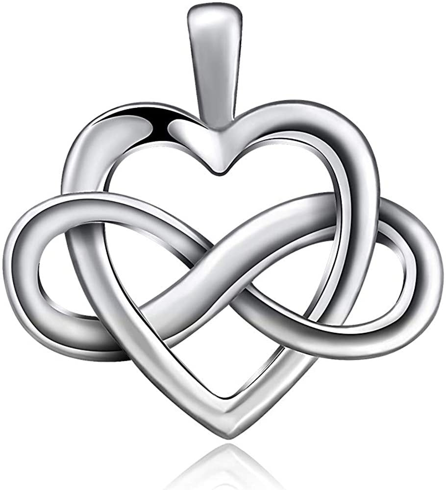 Jewelry Trends Heart Eternal Love Infinity Knot Sterling Silver Pendant Necklace 18"