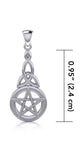 Jewelry Trends Sterling Silver Pentacle Knot Pendant Necklace 18"