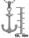 Anchor Necklace - Stainless Steel Anchor High Polish Pendant on 21 inch Steeel Ball Chain Necklace