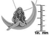 Jewelry Trends Sterling Silver Child of the Moon Fairy Pendant on 18 Inch Box Chain Necklace