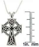 Jewelry Trends Sterling Silver Celtic Cross Trinity Knot Pendant with Circle of Life on 18" Box Chain Necklace