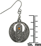 Jewelry Trends Pewter Rhinestone Egyptian Cartouche Earrings