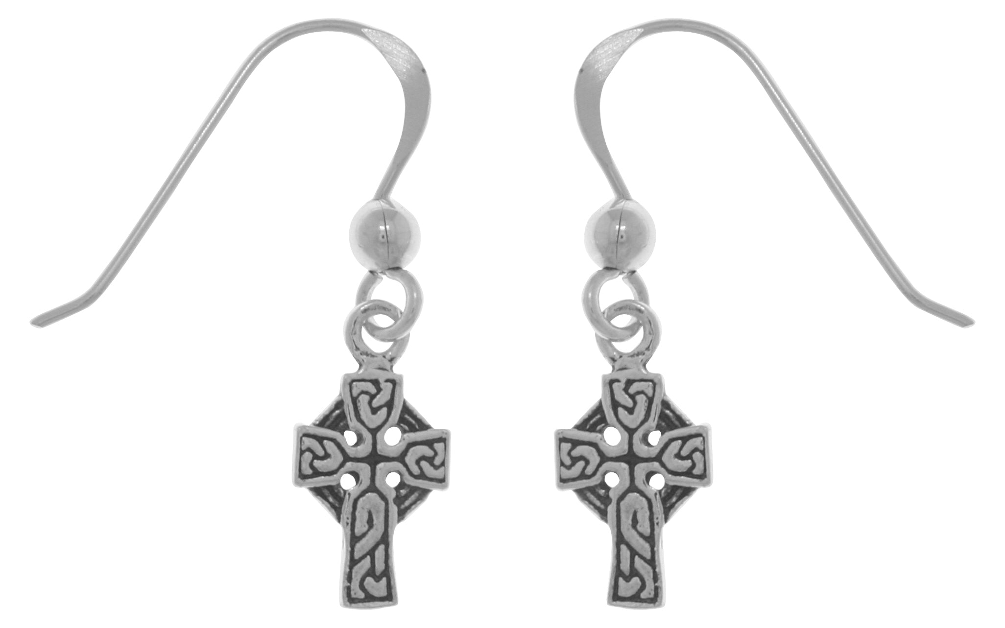 Jewelry Trends Sterling Silver Petite Celtic Cross Dangle Earrings