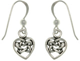 Jewelry Trends Sterling Silver Small Celtic Love Heart Dangle Earrings