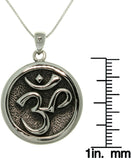 Jewelry Trends Sterling Silver Om Hindu Meditation Symbol Pendant on Box Chain Necklace