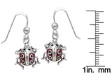 Jewelry Trends Sterling Silver Lucky Ladybug Beetle Enamel Dangle Earrings