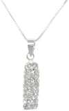 Jewelry Trends Sterling Silver Round Barrel Shaped Crystal Glass Sparkling Pendant on 18 Inch Necklace