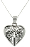 Jewelry Trends Sterling Silver Celtic Knot Heart Pendant with 18 Inch Box Chain Necklace Mothers Day Gift