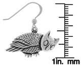 Jewelry Trends Sterling Silver Horned Barn Owl Dangle Earrings