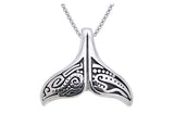 Jewelry Trends Sterling Silver Aboriginal Whale Tail Pendant on 18 Inch Box Chain Necklace