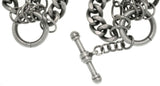 Jewelry Trends Silver Plated Brass Six Chain Toggle Bracelet
