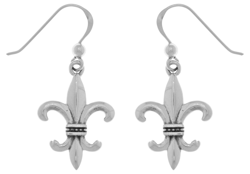 Jewelry Trends Sterling Silver Fleur De Lis Dangle Earrings
