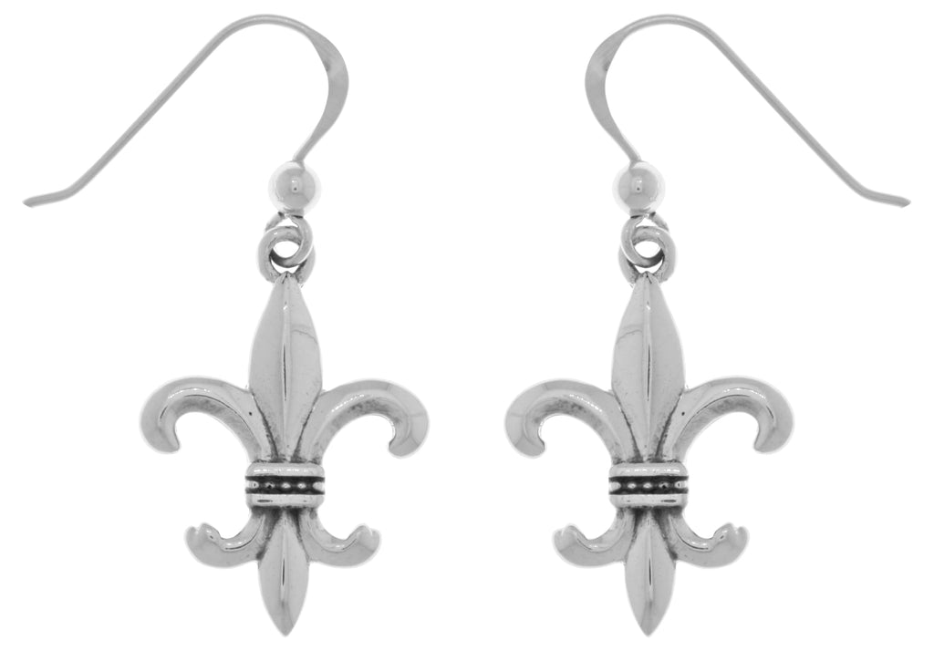 Jewelry Trends Sterling Silver Fleur De Lis Dangle Earrings