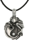 Jewelry Trends Pewter Frog on Yin Yang Pendant with 18 Inch Black Leather Cord Necklace