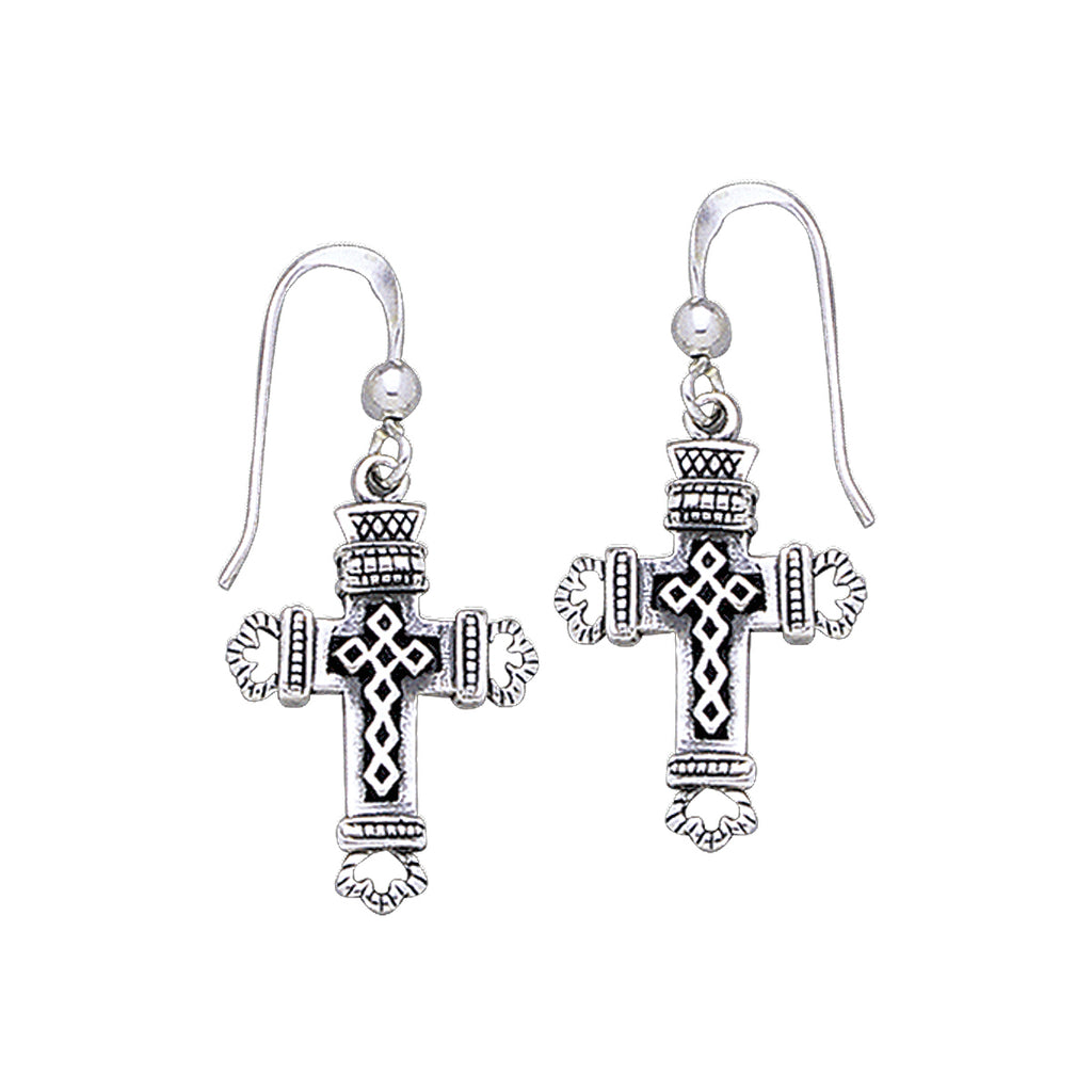 Jewelry Trends Sterling Silver Celtic Cross Dangle Earrings
