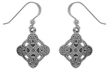Jewelry Trends Sterling Silver Celtic Irish Clonmacnoise Cross Dangle Earrings