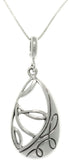 Jewelry Trends Sterling Silver Teardrop Twist Pendant with 18 Inch Box Chain Necklace