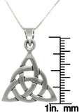 Jewelry Trends Sterling Silver Celtic Triangle Knot Pendant Circle of Life Symbol with 18 Inch Box Chain Necklace