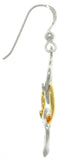 Jewelry Trends Sterling Silver Gold-plated Three Heart Dangle Earrings Gift