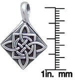 Jewelry Trends Sterling Silver Celtic Four Point Quaternary Knot Pendant on 18 Inch Box Chain Necklace