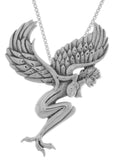 Jewelry Trends Sterling Silver Gothic Angel Pendant on 18 Inch Box Chain Necklace