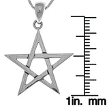 Jewelry Trends Sterling Silver Five Point Star Pendant on 18 Inch Box Chain Necklace