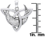 Jewelry Trends Sterling Silver Celtic Triquetra Moon Goddess Trinity Knot Pendant Necklace 18"