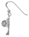 Jewelry Trends Sterling Silver Double Love Dolphins Earrings with Bermuda Blue Crystals