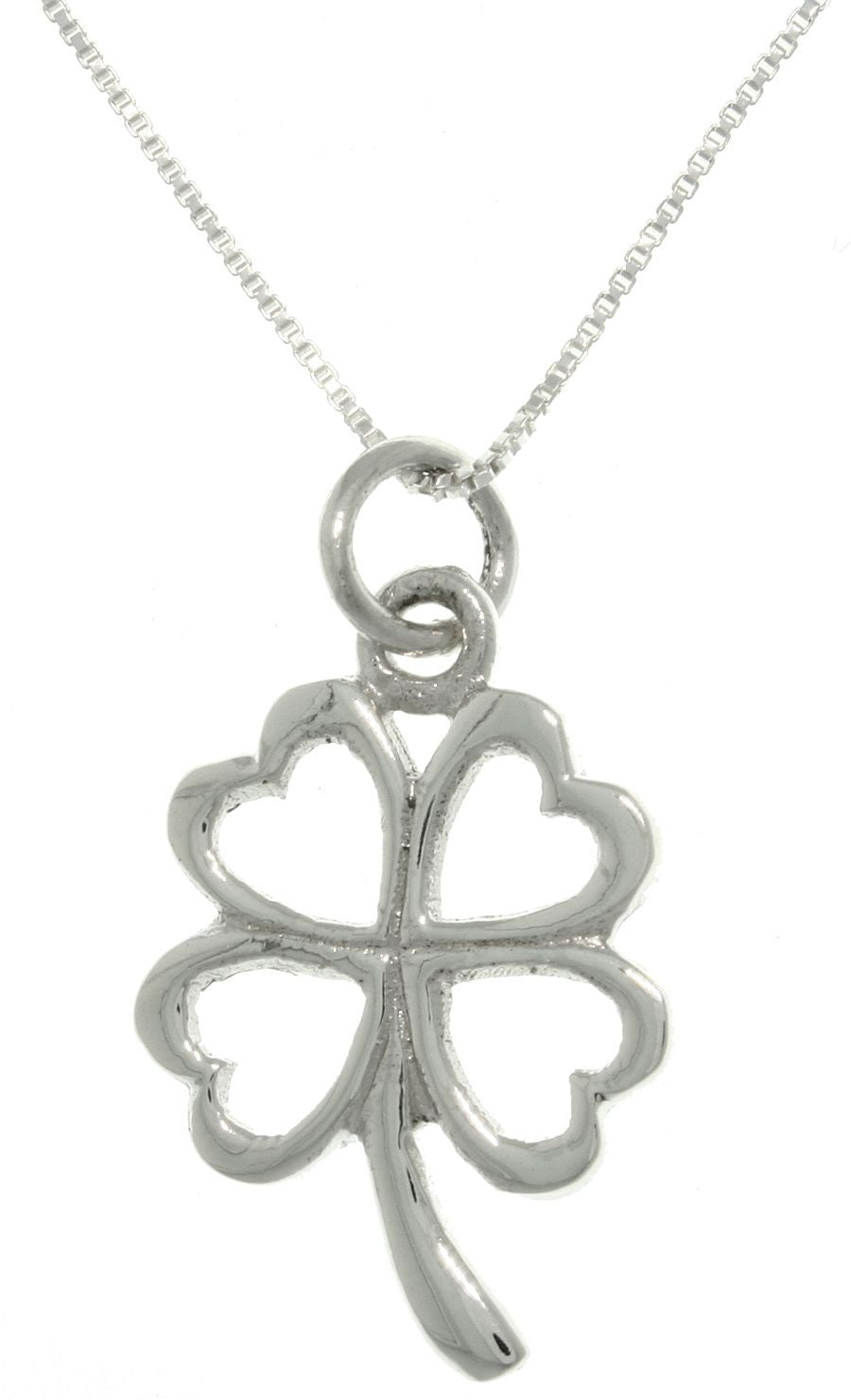 Sterling Silver Four Leaf Clover Lucky Necklace