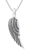 Jewelry Trends Sterling Silver Guardian Angel Wing Pendant on 18 Inch Box Chain Necklace