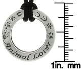 Jewelry Trends Sterling Silver Animal Lover Ring Pendant with Black Cord Necklace