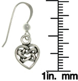 Jewelry Trends Sterling Silver Small Celtic Love Heart Dangle Earrings
