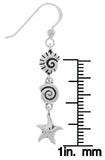 Jewelry Trends Sterling Silver Seashell and Starfish Long Dangle Earrings