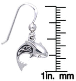 Jewelry Trends Sterling Silver Shark with Celtic Knotwork Dangle Earrings